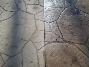 faded stamped concrete