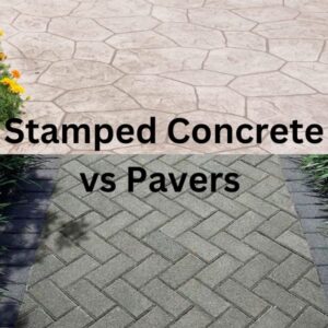 stamed concrete vs Pavers