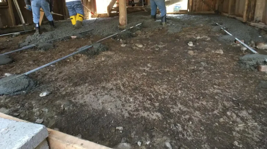 Concrete Barn floors working