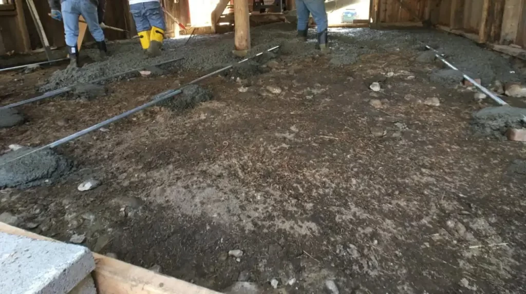 Concrete Barn floors working